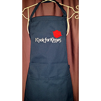 I Cook for Kisses Apron-Froo-Froo apron, Froo-Froo aprons, handmade aprons, handmade apron, handmade Froo-Froo apron, handmade Froo-Froo aprons, men's apron, men's aprons, men's apparel, apron for men, apron for man, apron for a man